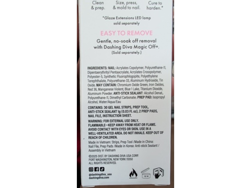 Dashing Diva Glaze Extensions, Hit My Line, 0.03 fl oz/1g, 30 Count