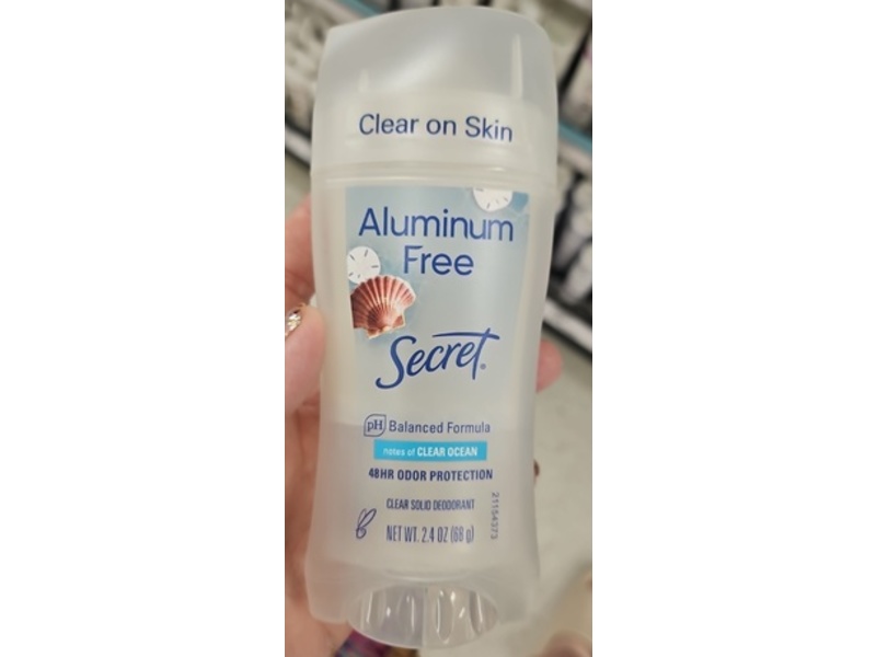 Secret Clear Solid Deodorant, Clear Ocean, 2.4 oz/68 g