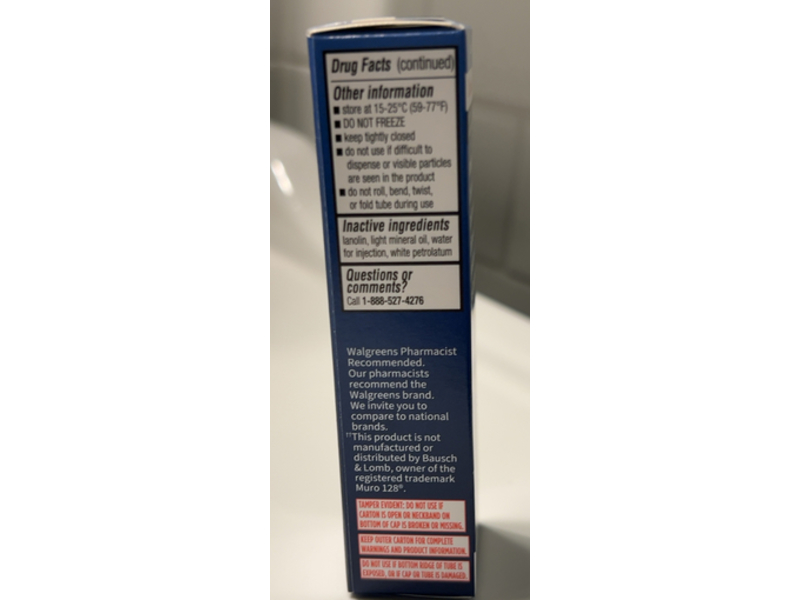 Walgreens Hypertonicity Eye Ointment, Sodium Chloride, 0.125 oz/3.5 g