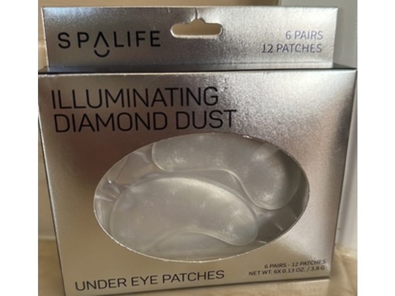 SpaLife Illuminating Under Eye Patches, Diamond Dust, 0.13 oz/3.8 g. 6 Pairs