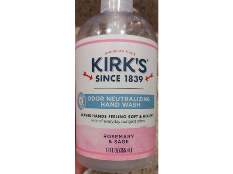 Kirk's Odor Neutralizing Hand Wash, Rosemary & Sage, 12 fl oz/355 mL