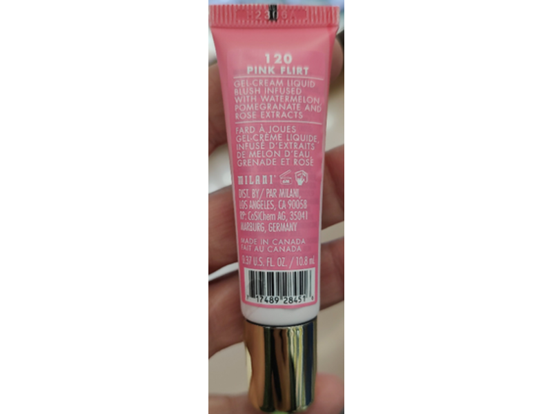 Milani Cheek Kiss Liquid Blush, Pink Flirt 120, 9.37 fl oz/10.8 mL