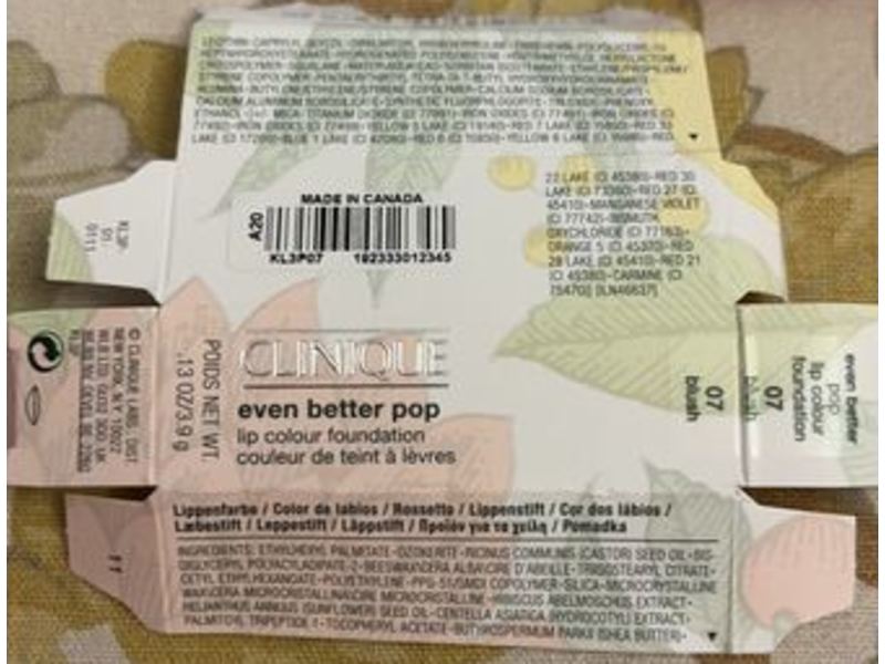 Clinique Even Better Pop Lip Colour Foundation, 07 Blush, 0.13 oz/3.9 g