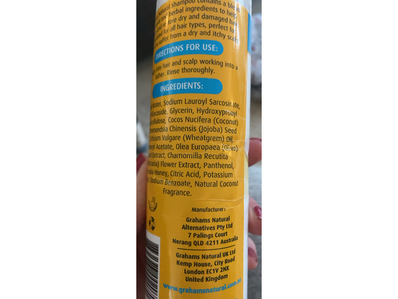 Grahams Natural Hair Shampoo with Coconut & Manuka Honey, 8.45 fl oz/250 mL