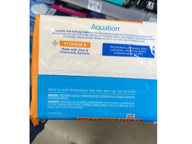 Aquation Extra Large Body Cloths, Aloe & Chamomile Extracts, 50 Count, Pack Of 6