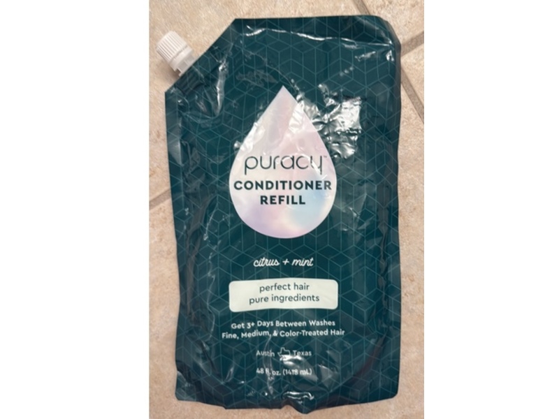 Puracy Conditioner Refill, Citrus + Mint, 48 fl oz/1418 mL