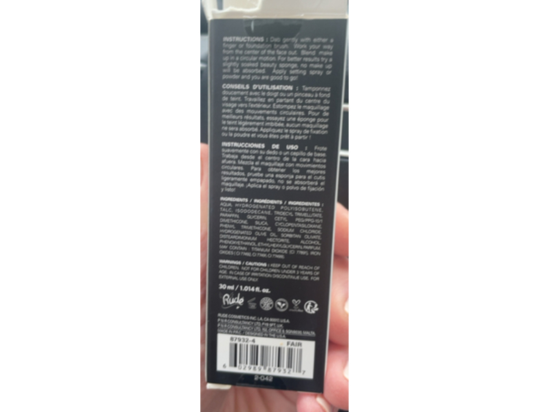 Rude Double Trouble Foundation + Concealer, Fair 04, 1.014 fl oz/30 mL