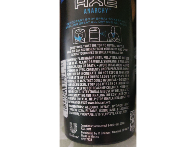 Axe Anarchy Deodorant Body Spray, Fresh, 4 oz/113 g