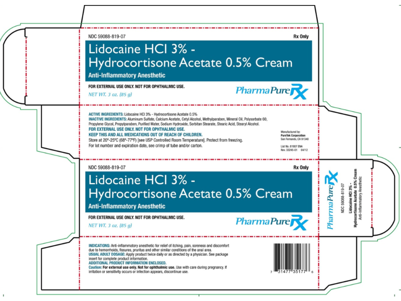 Lidocaine HCl 3% - Hydrocortisone Acetate 0.5% Cream, 3 oz (85g), PharmaPureRx (RX)