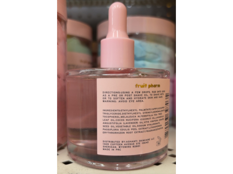 Fruit Pharm Fruit Cake Smoothing Shave Oil, Passion Fruit + Hyaluronic Acid, 3.4 fl oz/100 mL