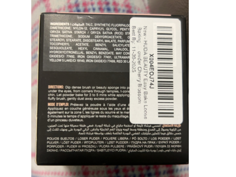 Huda Beauty Easy Bake Loose Baking & Setting Powder, Cherry Blossom Cake, 0.71 oz/20 g