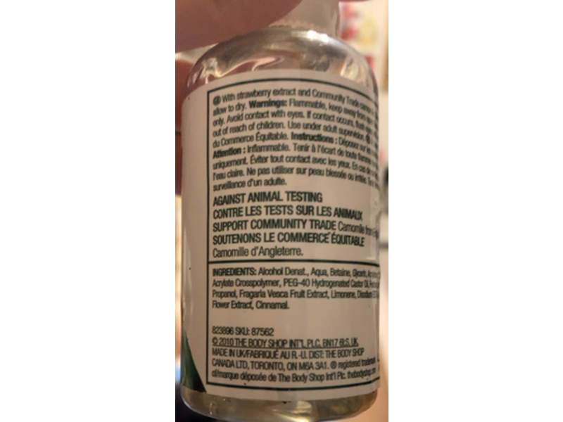 The Body Shop Strawberry Hand Cleanse Gel, 2.0 fl oz/60 mL