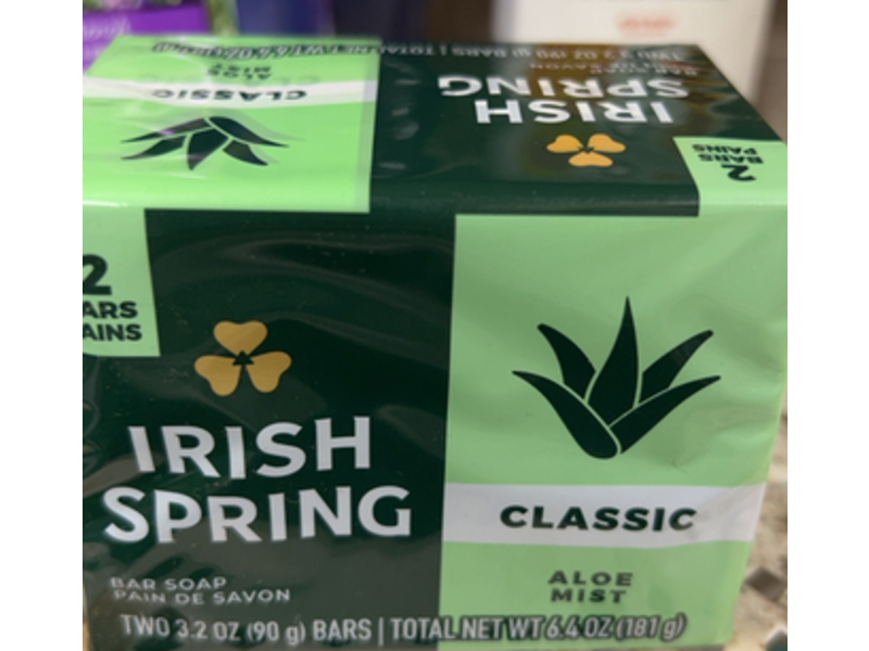Irish Spring Bar Soap, Aloe Mist, 3,2 oz/90 g, 2 Count