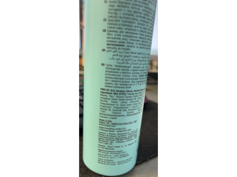 Kaaral Purify Hydra Moisturizing Shampoo, 10.14 fl oz/300 mL