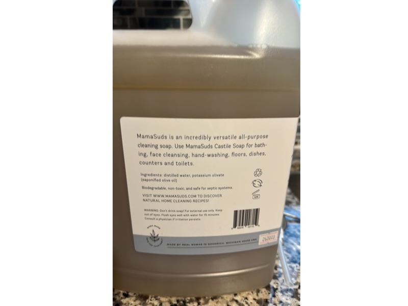 Mama Suds Castile Soap, Unscented, 3.8 L