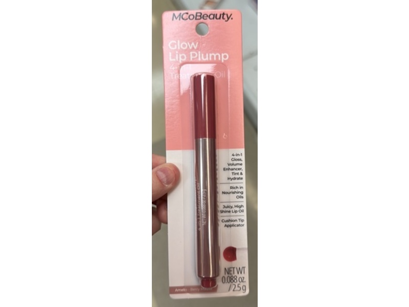 McoBeauty Glow Lip Plump 4 In 1 Treatment Oil, Amelia, 0.088 oz/2.5 g