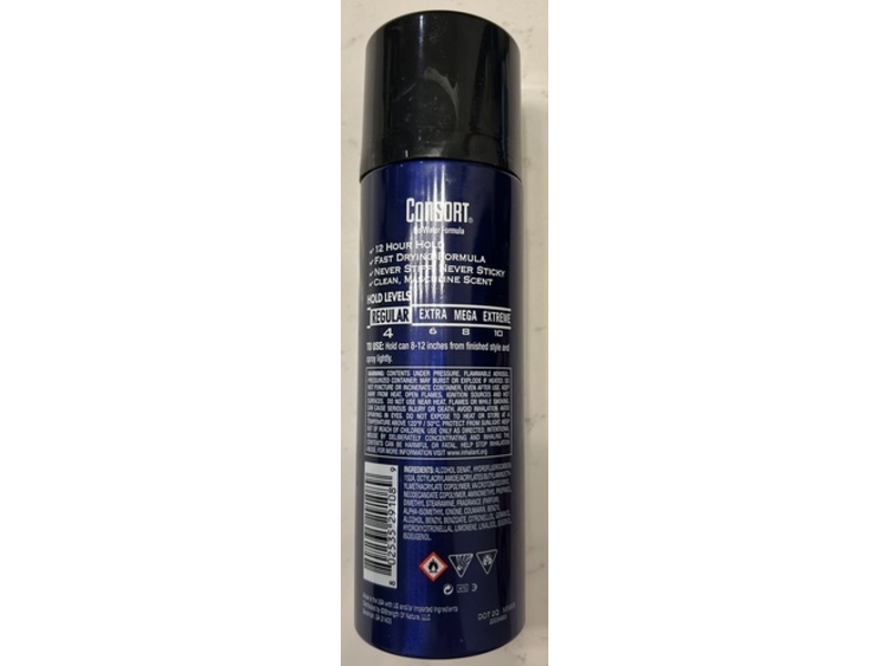 Consort For Men Hair Spray, Regular Hold, 8.3 oz/235 g, Pack Of 6