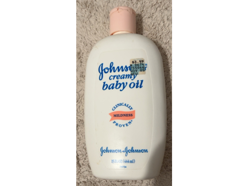 Johnson's Creamy Baby Oil, 15 fl oz/444 mL