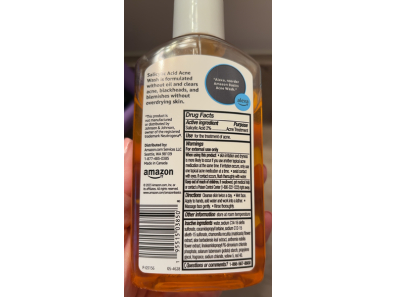 Amazon Basics Acne Wash, 6 fl oz/177 mL