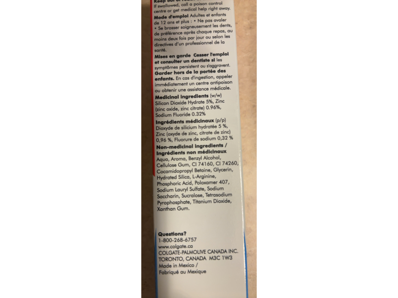 Colgate Total Whitening Gel Toothpaste, 170 mL