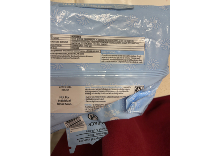 Equate Beauty Makeup Remover Cleansing Towelettes, 40 Count, Pack Of 2