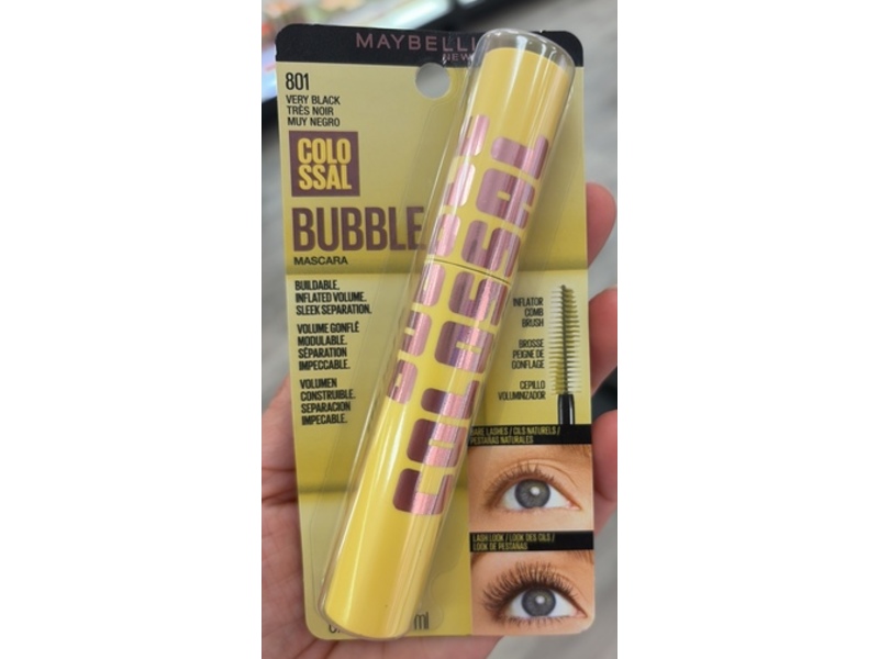 Maybelline New York Colossal Bubble Mascara, 801 Very Black, 0.33 fl oz/10 mL