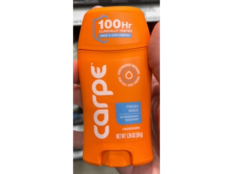 Carpe Sweat & Odor Control Antiperspirant Deodorant, Fresh Wave, 1.76 oz/50 g