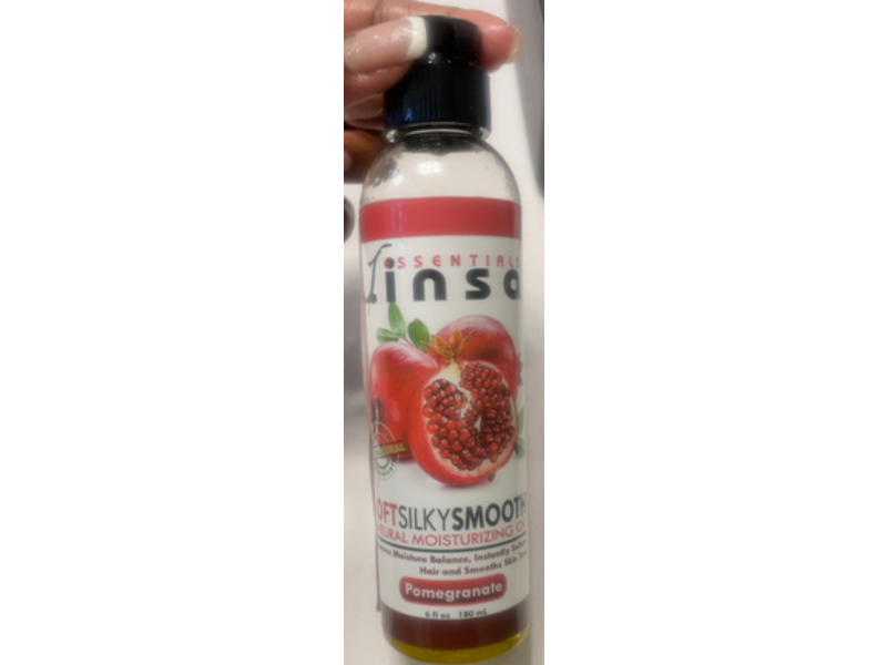 Jinsa Essentials Soft Silky Smooth Natural Moisturizing Oil, Pomegranate, 6 fl oz/180 mL