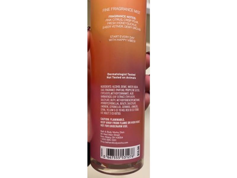 Bath & Body Works Happy Vibes Fine Fragrance Mist, 8 fl oz/236 mL