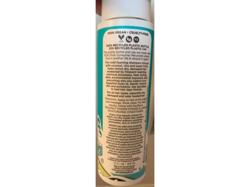 Pacifica Strong & Long Moisturizing Shampoo, Coconut Power, 12 fl oz/355 mL