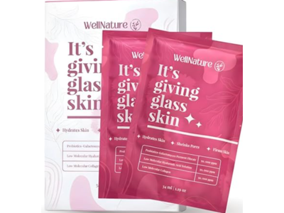 Well Nature It's Giving Glass Skin Face Mask, 1.19 oz/34 mL, Pack Of 4