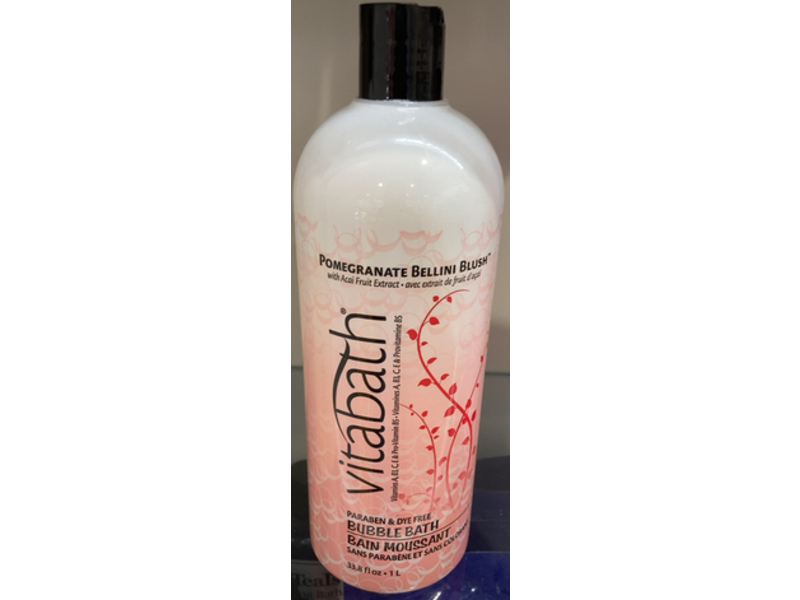 Vitabath Bubble Bath, Pomegranate Bellini Blush, 33.8 fl oz/1 L