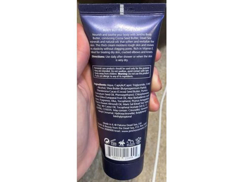 Jericho Cosmetics Body Butter, Pure Lilac, Dead Sea Minerals & Cocoa Seed Butter, 3.5 oz/100 g