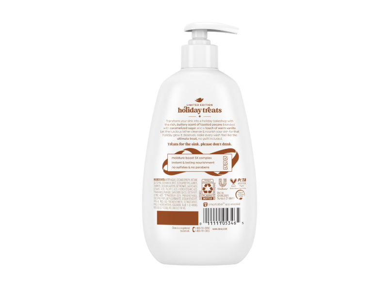 Dove Holiday Treats Hand Wash, Pecan Butter Crunch, 12 fl oz/355 mL