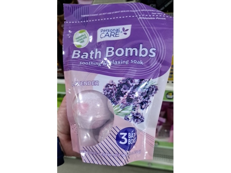 Personal Care Soothing & Relaxing Soak Bath Bombs, Lavender, 150 g, Count 3