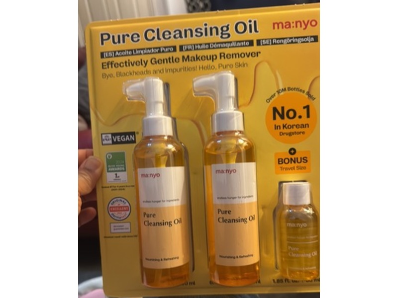 Ma:nyo Pure Cleansing Oil Effectively Gentle Makeup Remover, 6.76 fl oz/200 mL, Pack Of 2