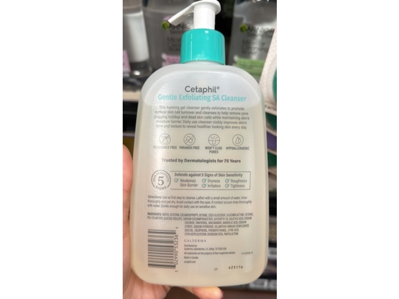Cetaphil Gentle Exfoliating SA Cleanser, Salicylic Acid, Mandelic Acid & PHA, 16 fl oz/473 mL