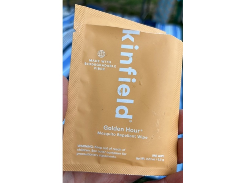 Kinfield Golden Hour Mosquito Repellent Wipes, 0.23 oz/6.5 g, 12 Count