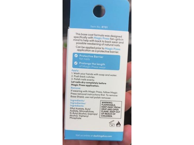 Dashing Diva Redtherapy Base Shield for Magic Press Nails, 0.23 fl oz/7 mL