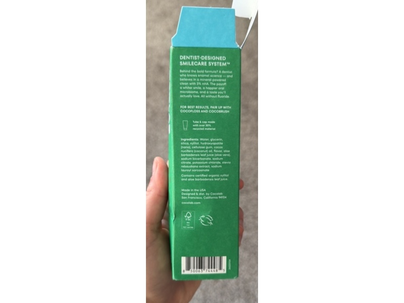 Cocolab Cocoshine Whitening Toothpaste, Delightful Mint, 4 oz/113 g