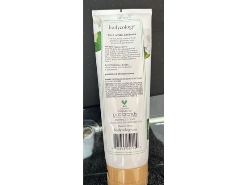 Bodycology Pure White Gardenia Body Cream, 8 oz/227 g