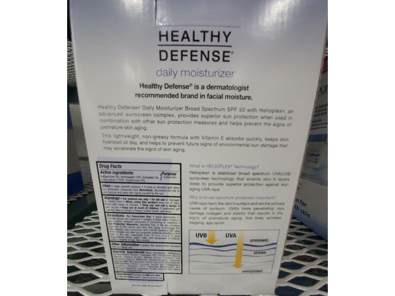 Neutrogena Healthy Defense Daily Moisturizer, SPF 50, 1.7 fl oz/50 mL, Pack Of 2