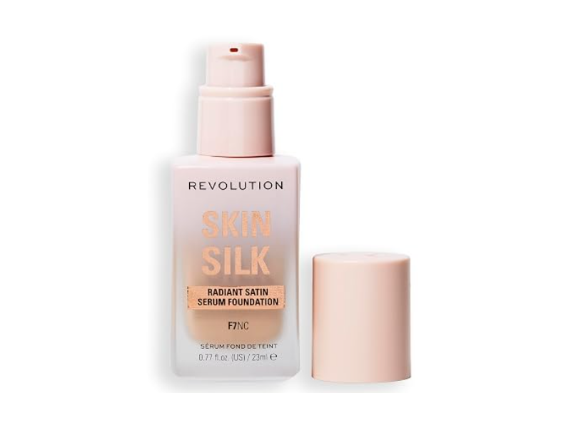Revolution Beauty London Skin Silk Radiant Satin Serum Foundation, F7NC, 0.77 fl oz/23 mL