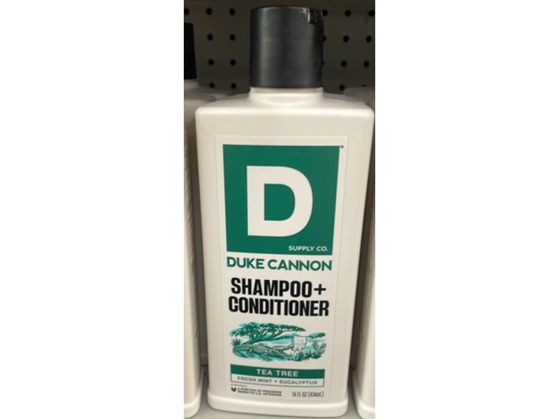 Duke Cannon Supply Co. Tea Tree Shampoo + Conditioner, Fresh Mint + Eucalyptus, 14 fl oz/414 mL