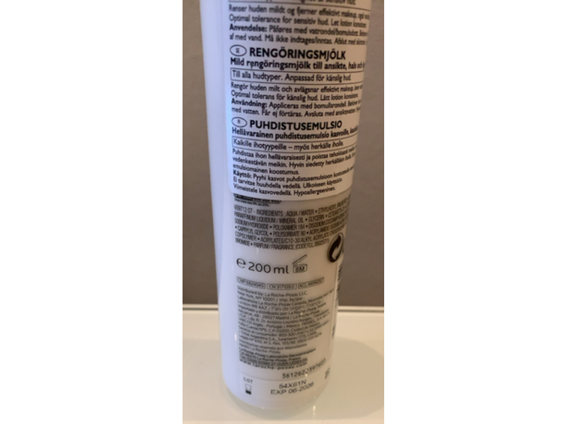 La Roche Posay Make Up Remover, Milk, 6.76 fl oz/200 mL