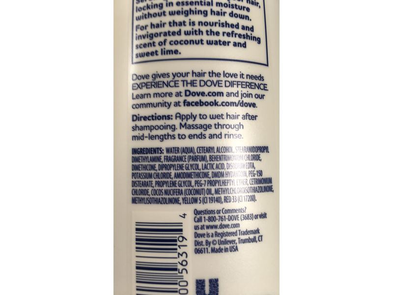 Dove Nutritive Solutions Conditioner, Coconut/Hydration, 25.4 Ounce