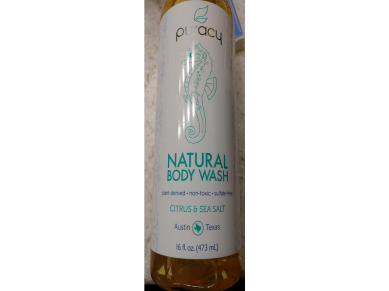 Puracy Natural Body Wash, Citrus & Sea Salt, 16 fl oz/473 mL