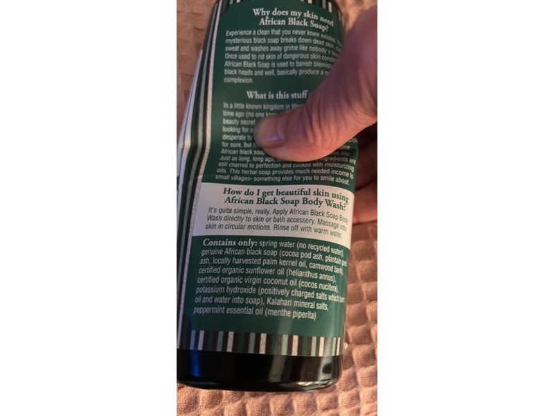 Shea Terra Organics The Original Black Soap Body Wash, Menthe, 16 oz/473 mL
