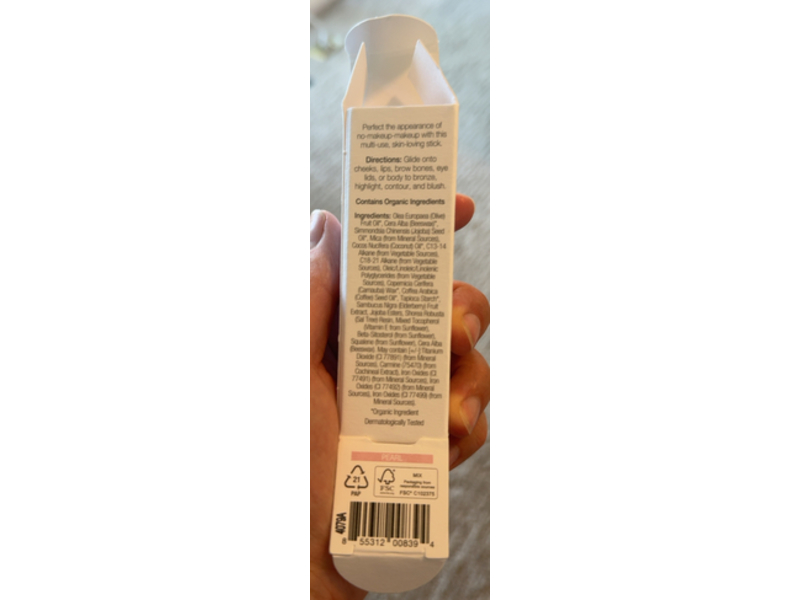 Ogee Hydraganics Sculpted Face Stick, Pearl, 0.28 oz/8 g