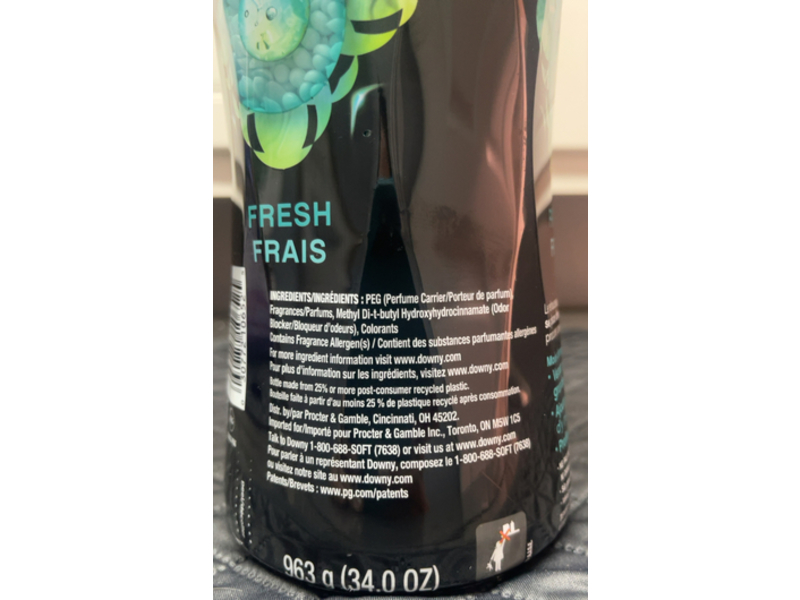 Downy Unstopables In-Wash Scent Booster, Fresh, 34 oz/963 g